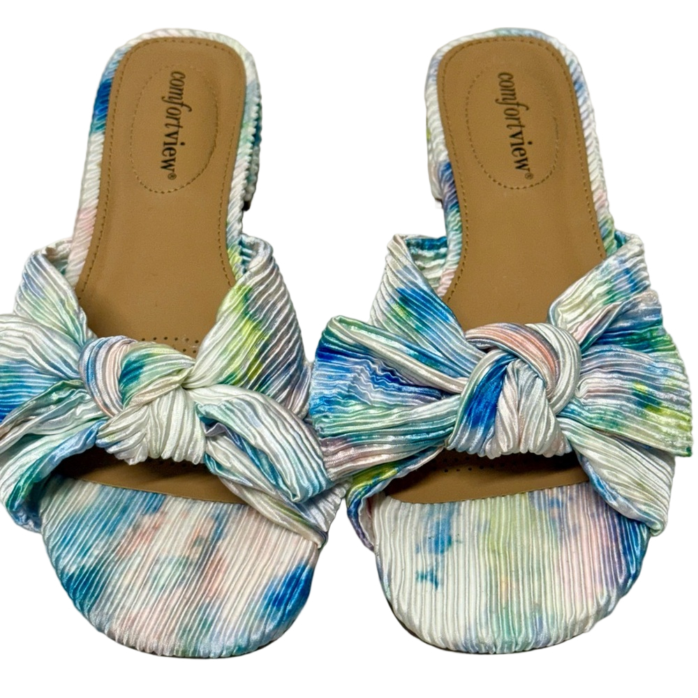 Comfortview Women's Wide
Width the Blanche Mule 7M Pastel Tie-Dye